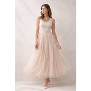 NWOT Jenny Yoo BHLDN Louise Tulle Skirt in Blush Rose, $250 Sz 14